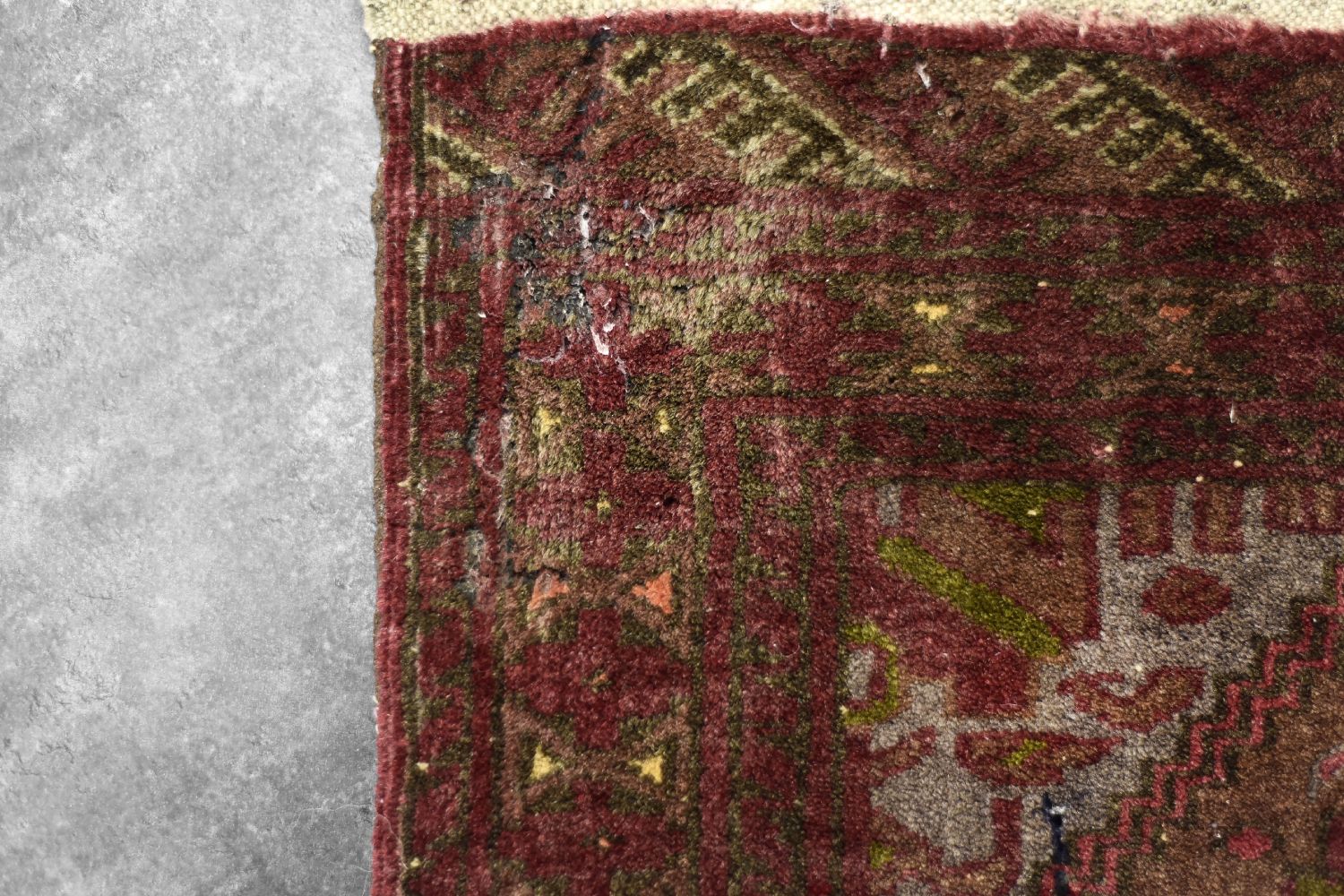 Vintage Hand Woven Oriental Turkmen Ersari Rug, 1950s photo vintage