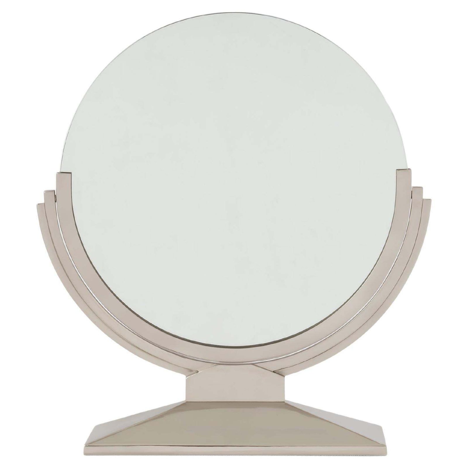 Maison Dominique Art Deco Nickel Plate Metal Vanity Mirror 1930s