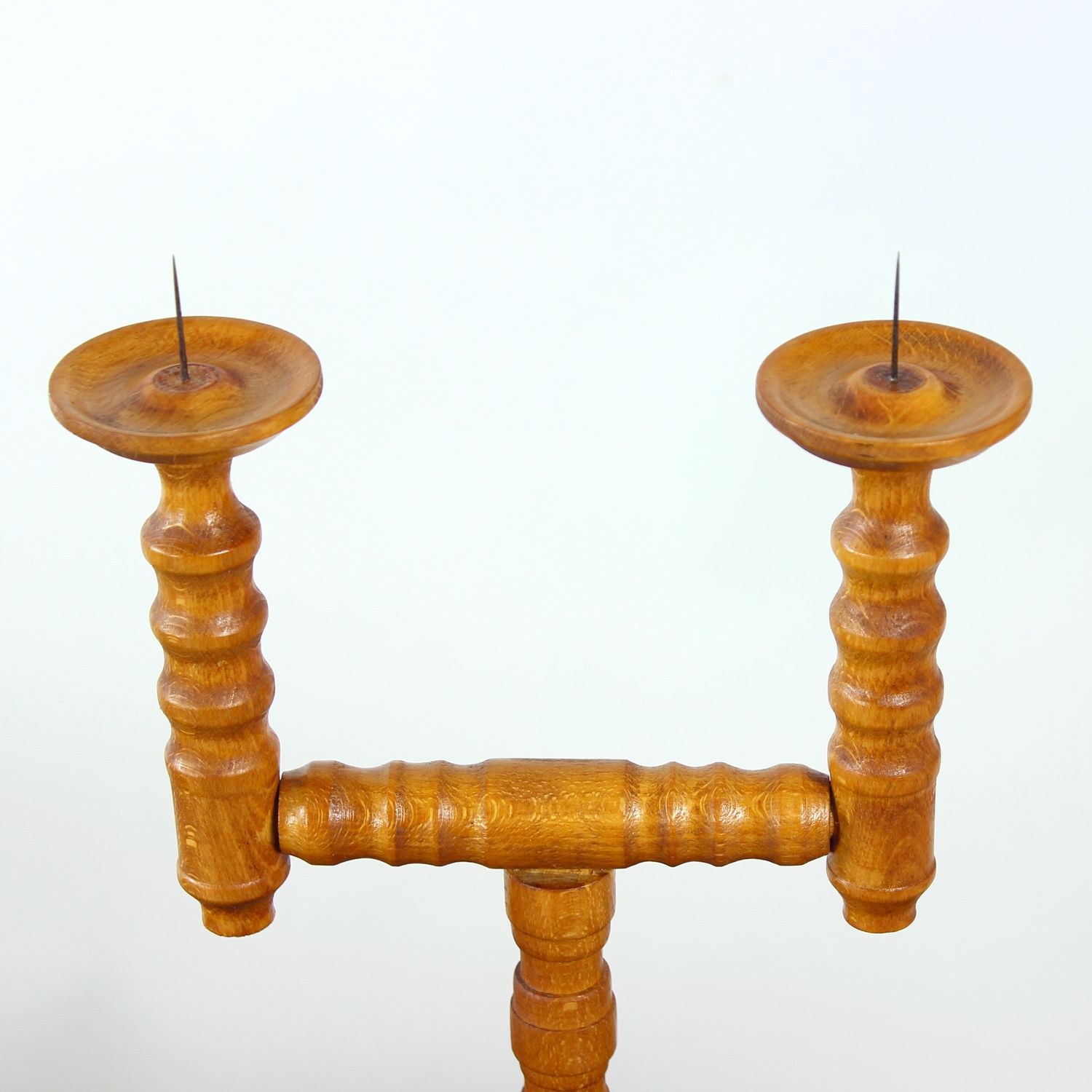 Mid Century Wooden Candle Holder, Czechoslovakia, 1950s photo Home Decor