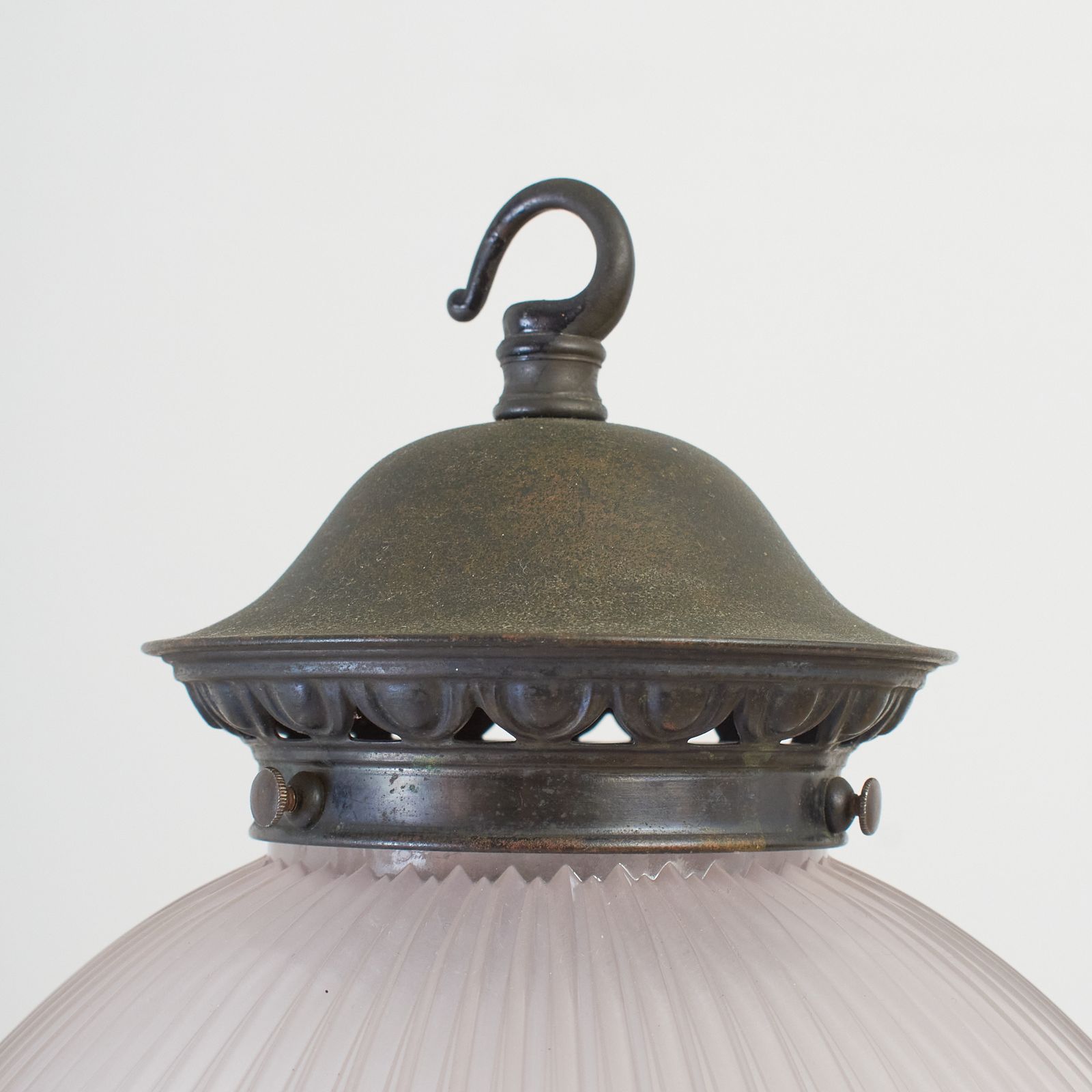 Antique Holophane Church Pendant 2 Part Reflector Light – D photo 543.0
