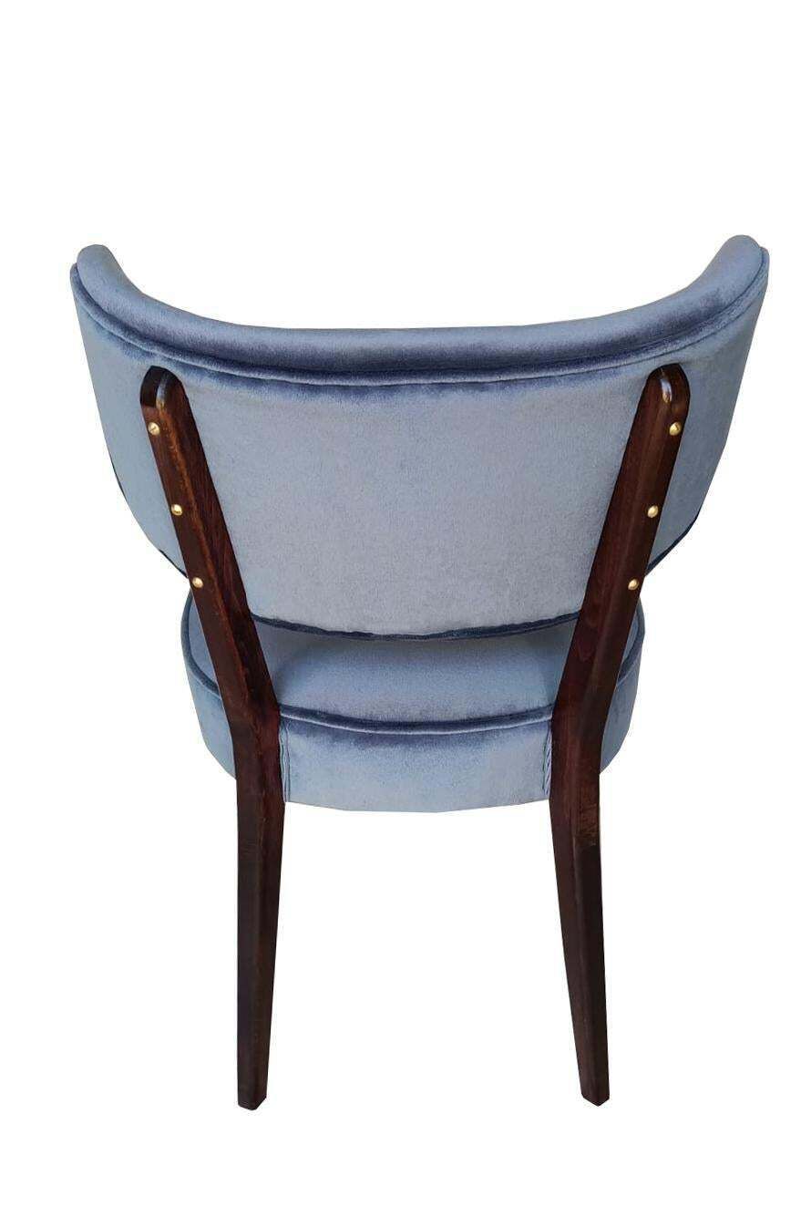 Furniture Vintola Studio Dining Chair, Navy Blue Velvet Perennials Fabric, Europe, Poland photo