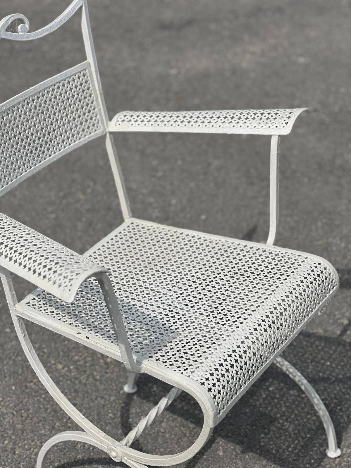 photo furniture Garden Set Attributed To Maison Jansen In Wrought Iron 1960