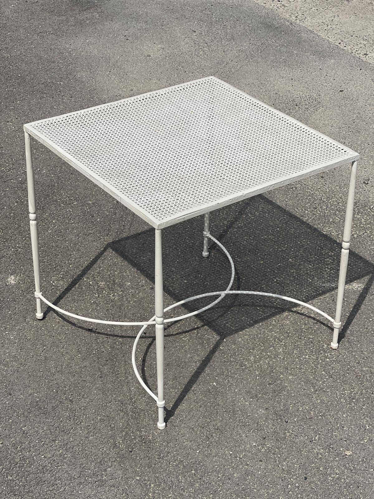 photo for sale Garden Set Attributed To Maison Jansen In Wrought Iron 1960