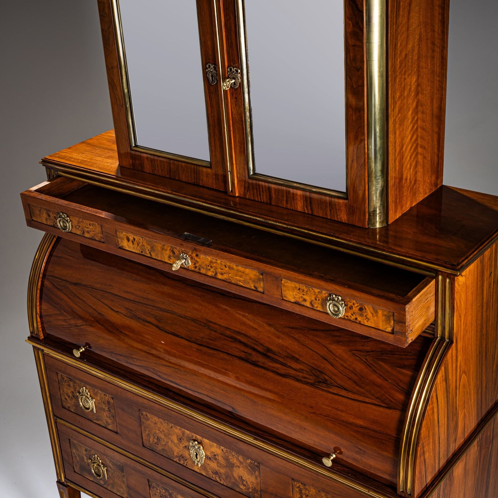Neoclassical Roll Top Secretary Desk, France, Late 18th Century photo for sale