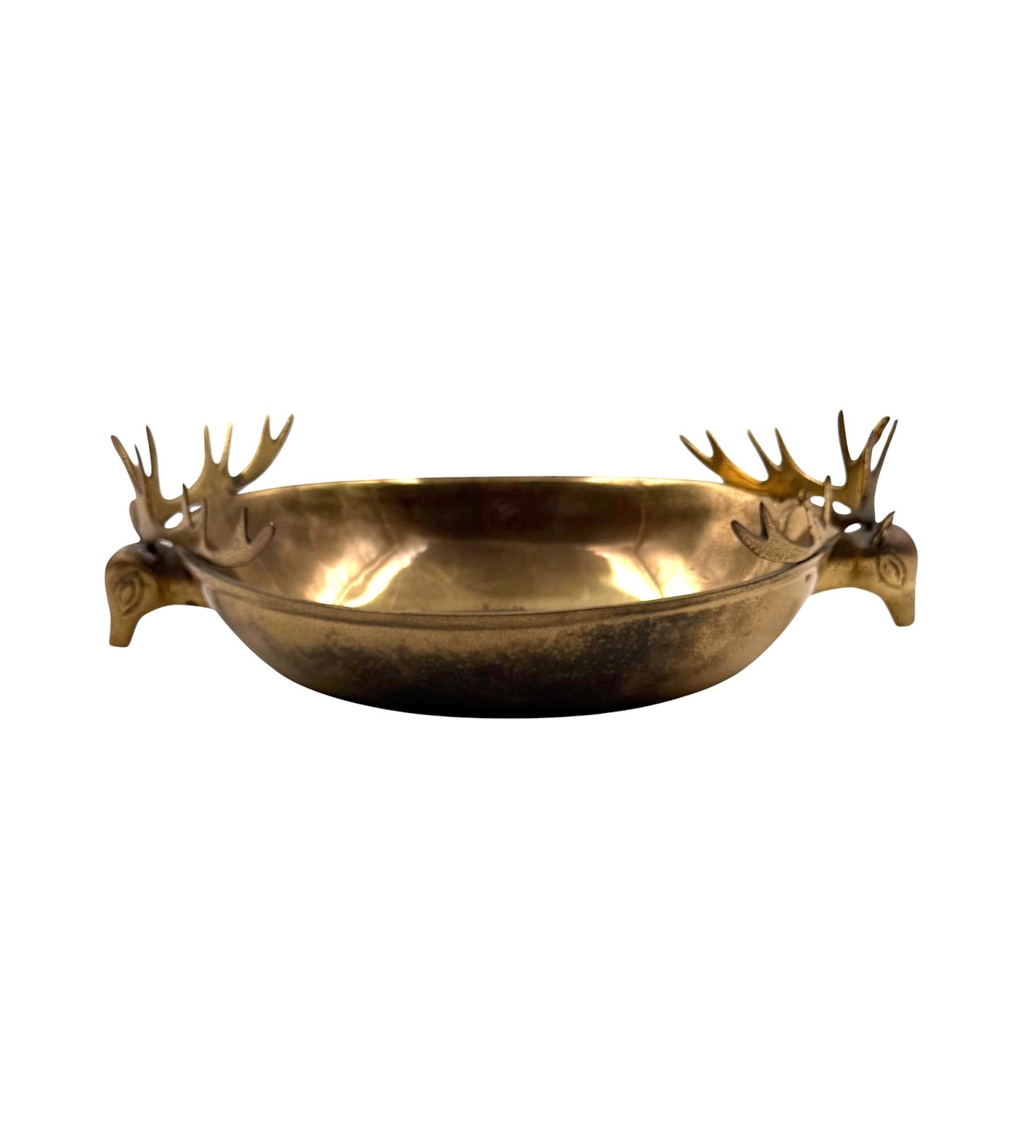 photo vintage Mid Century Modern Brass Deers Centerpiece / Bowl, France 1970s