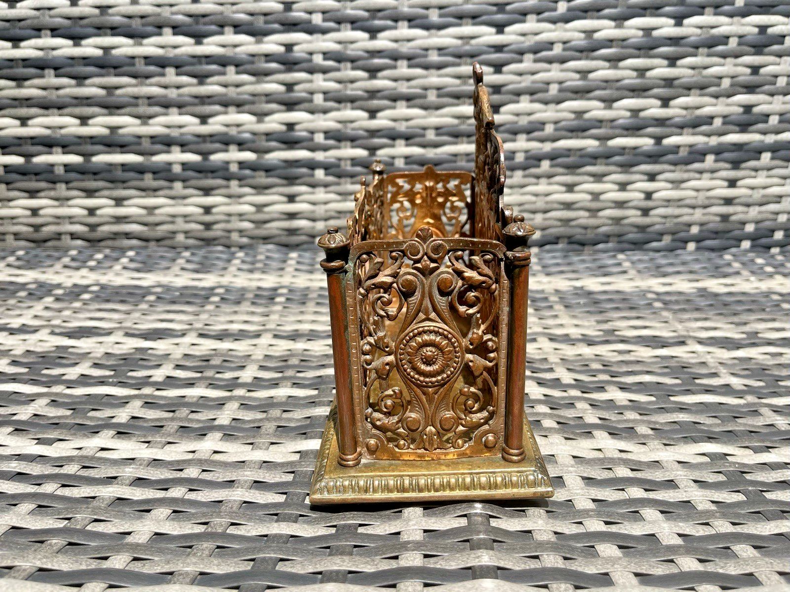 Exceptional Ornate Antique Wt&S William Tonks & Sons Bronze Desk Letter Rack photo Home Decor