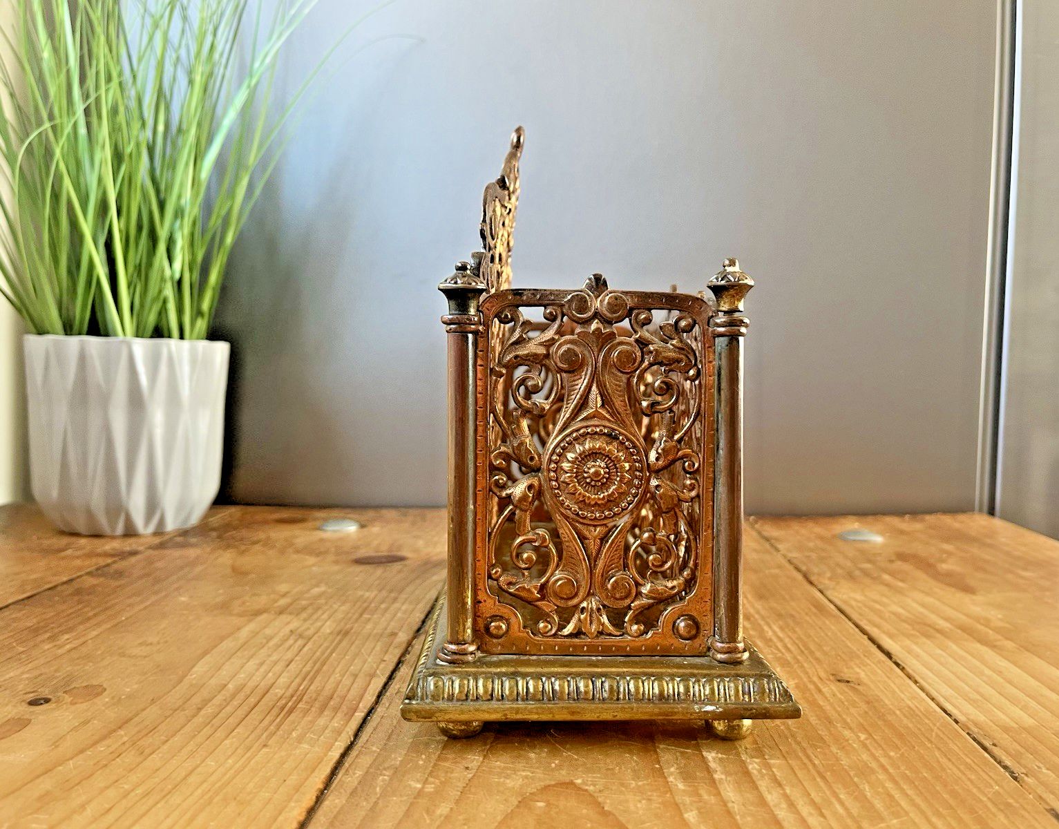 photo buy Exceptional Ornate Antique Wt&S William Tonks & Sons Bronze Desk Letter Rack