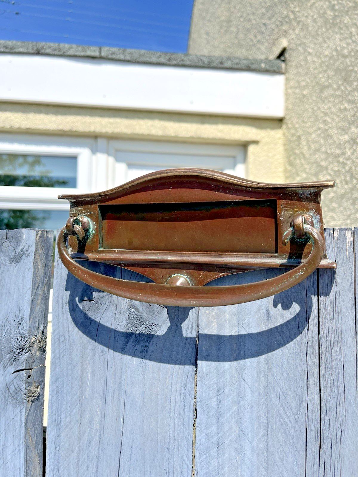 Reclaimed Antique Art Nouveau Bronze Door Knocker Mail Letter Box Posting Slot