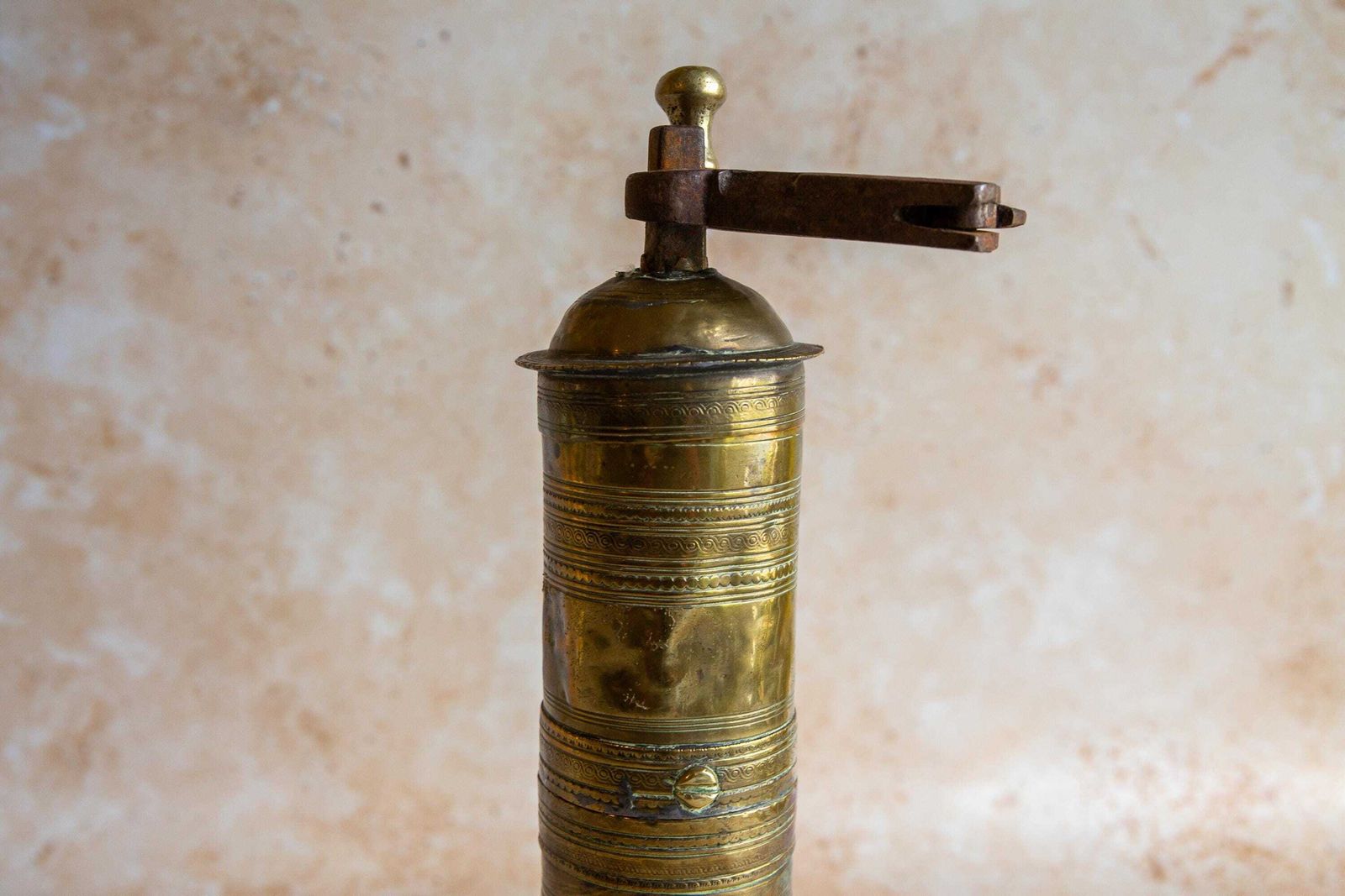 Antique Brass Coffee Grinder, Turkish Coffee Grinder, Vintage Turkish Brass Coffee Mill, Antique Brass Spice Mill photo vinterior