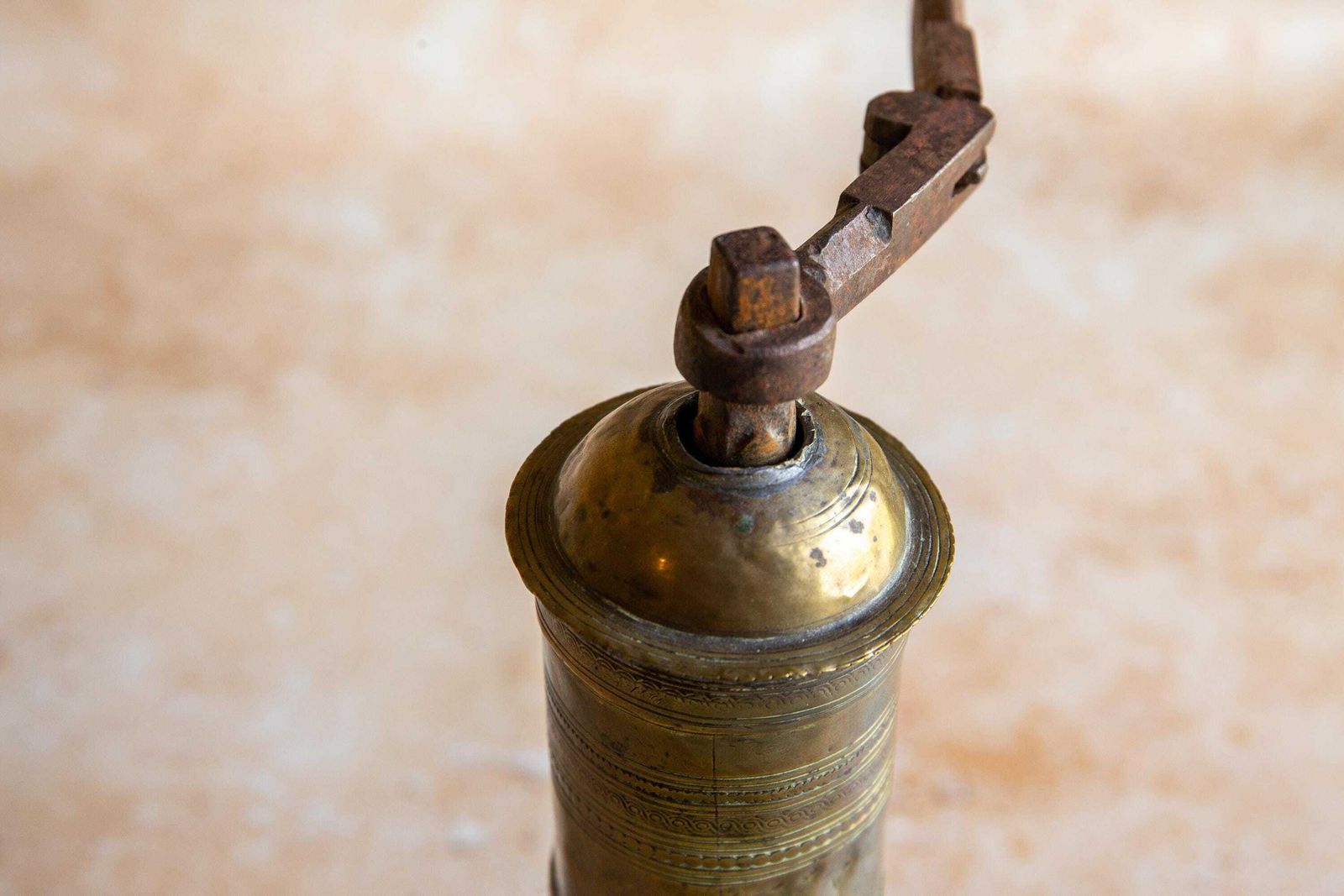 photo for sale Antique Brass Coffee Grinder, Turkish Coffee Grinder, Vintage Turkish Brass Coffee Mill, Antique Brass Spice Mill