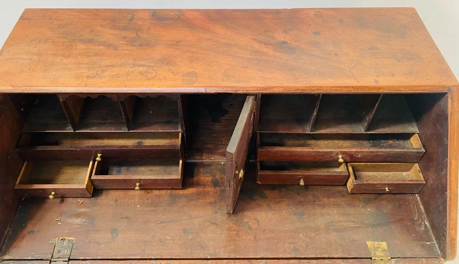 English Style Mahogany And Veneer Slope Desk 19th Century photo vintage