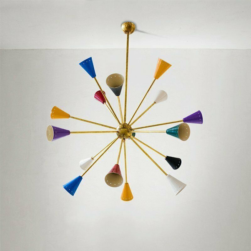 Vintage Brass Sputnik Chandelier, 1960s photo vinterior