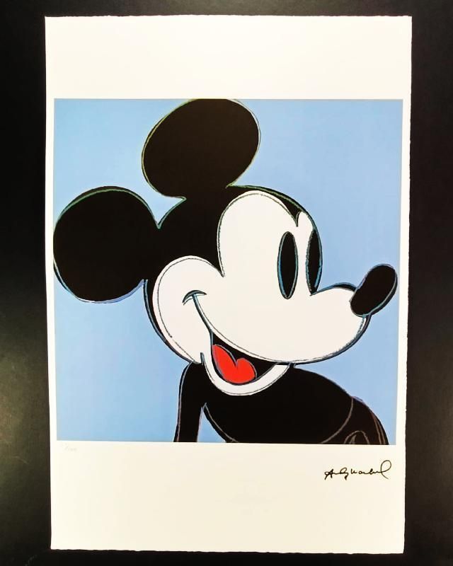 1980s Andy Warhol "Mickey Mouse"   Limited Edition Lithograph. Leo Castelli   New York   Numbered In Pencil.