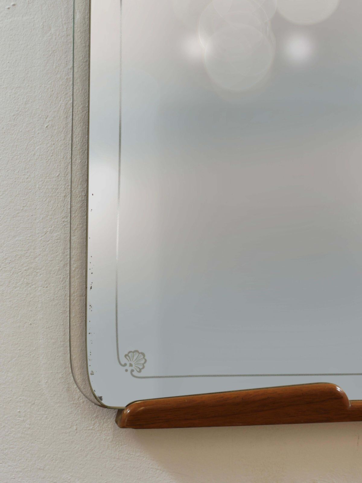 Grand Paolo Buffa Cherry & Brass Wall Mirror, Mid Century Italy, Ca. 1940s photo for sale