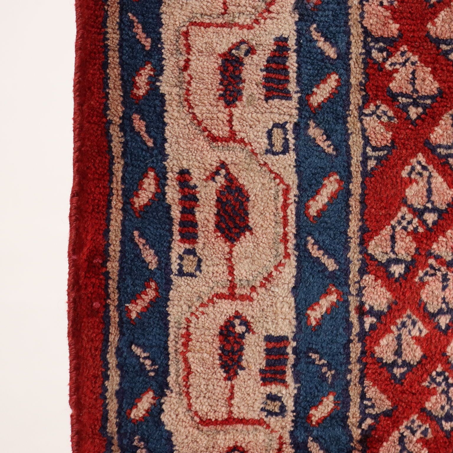 Antique Asian Carpet Wool Cotton Heavy Knot 112 X 42 In photo 380.0