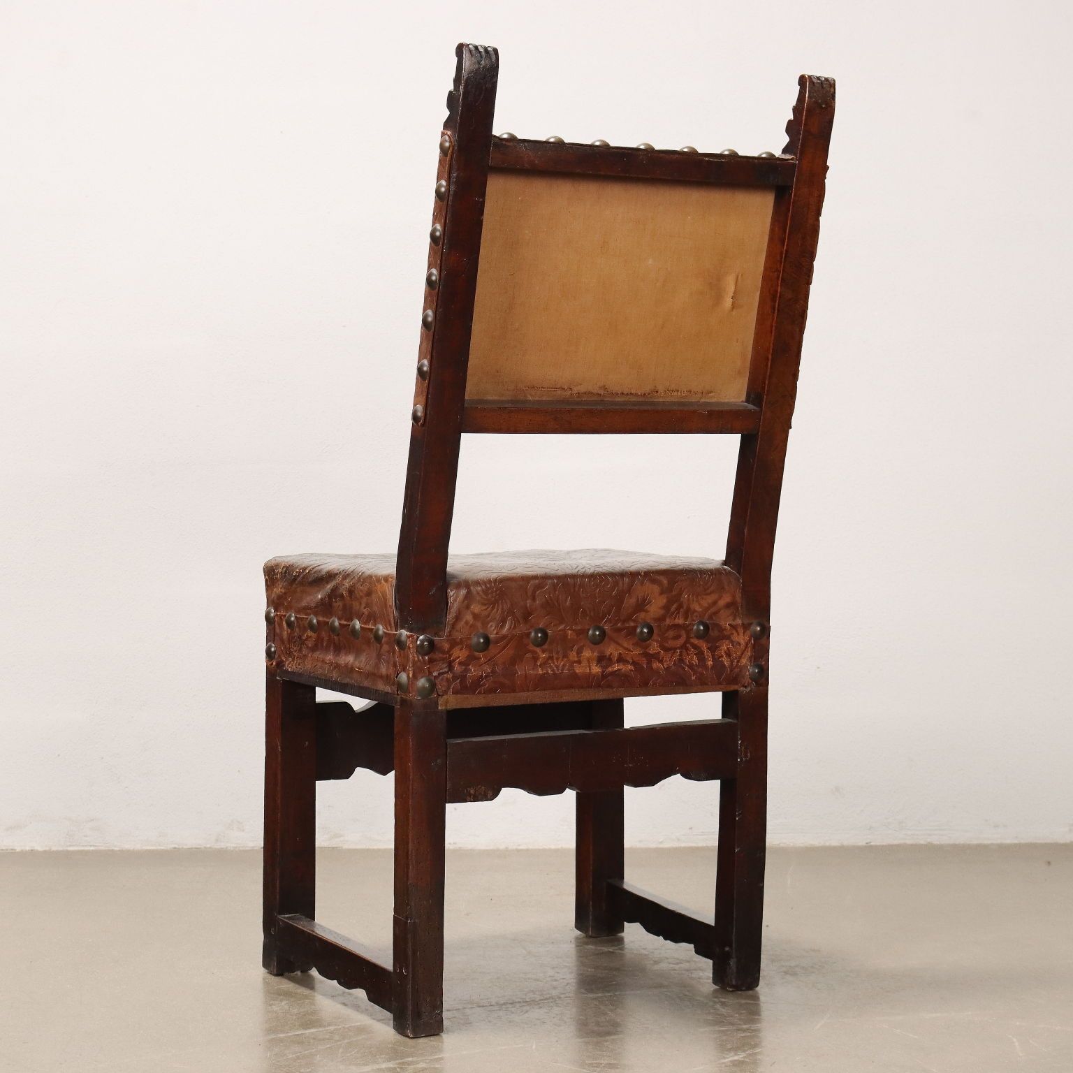 Antique Baroque Chair Carved Walnut Italy XVIII Century photo vintage