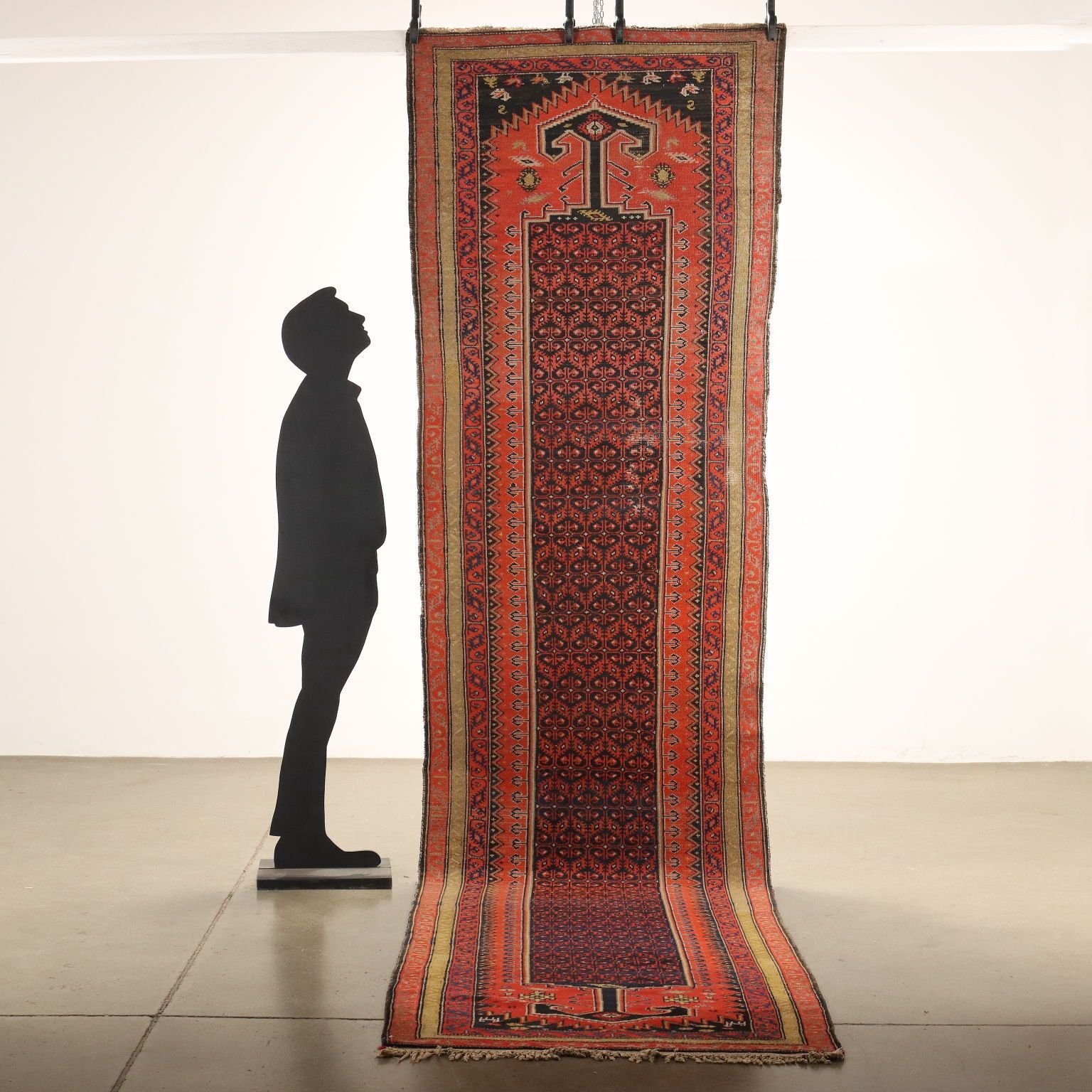 Antique Asian Carpet Cotton Wool Thin Knot 165 X 43 In photo furniture