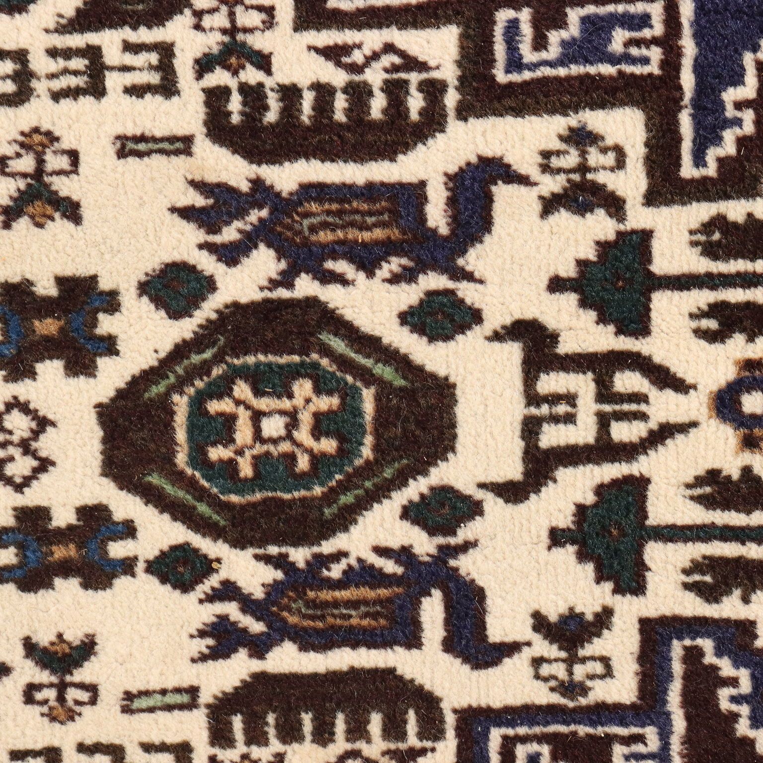 Antique Asian Carpet Wool Thin Knot 79 X 53 In photo Textiles