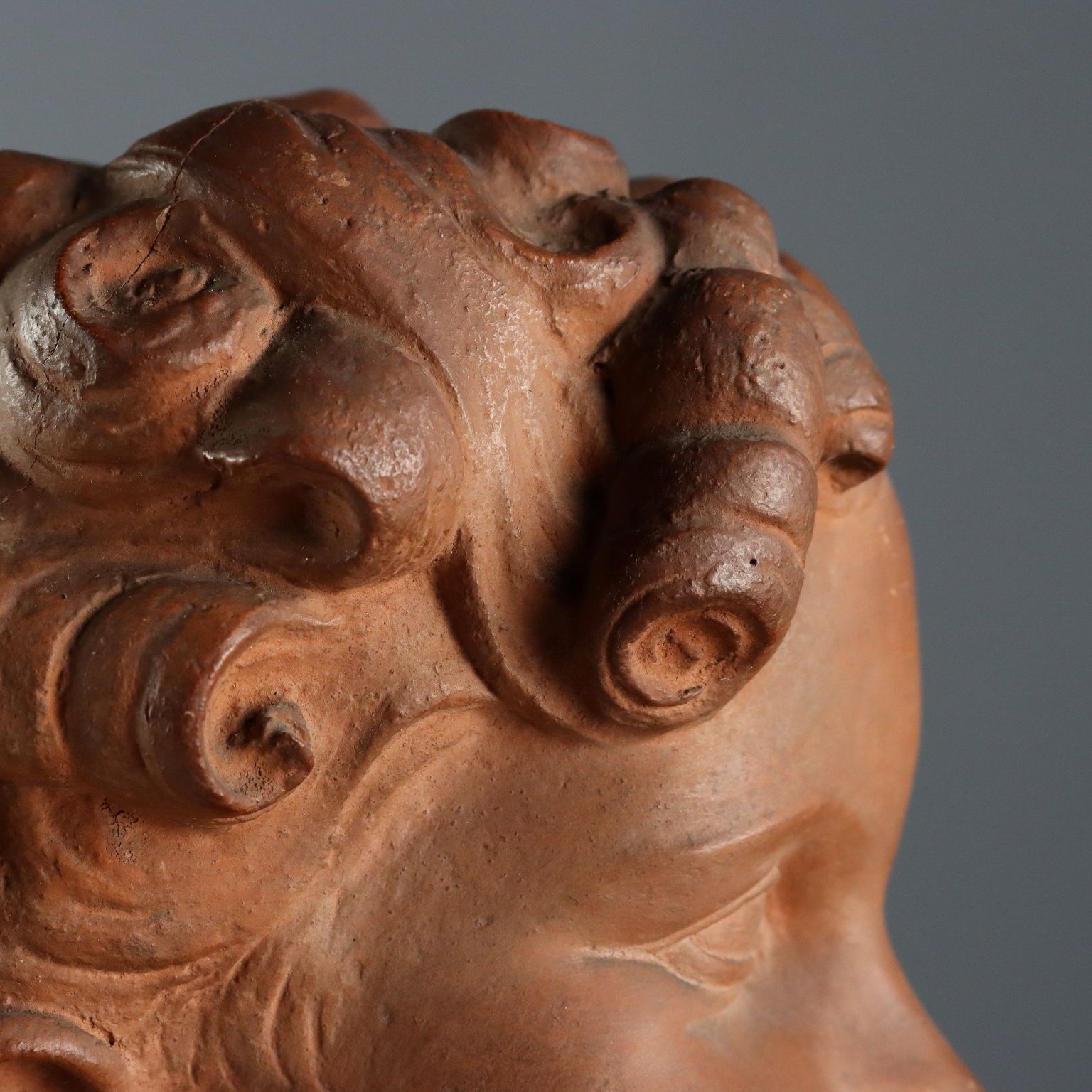 Antique Bust Of Boy Terracotta Signed A. Menchi Art XX Century photo vinterior