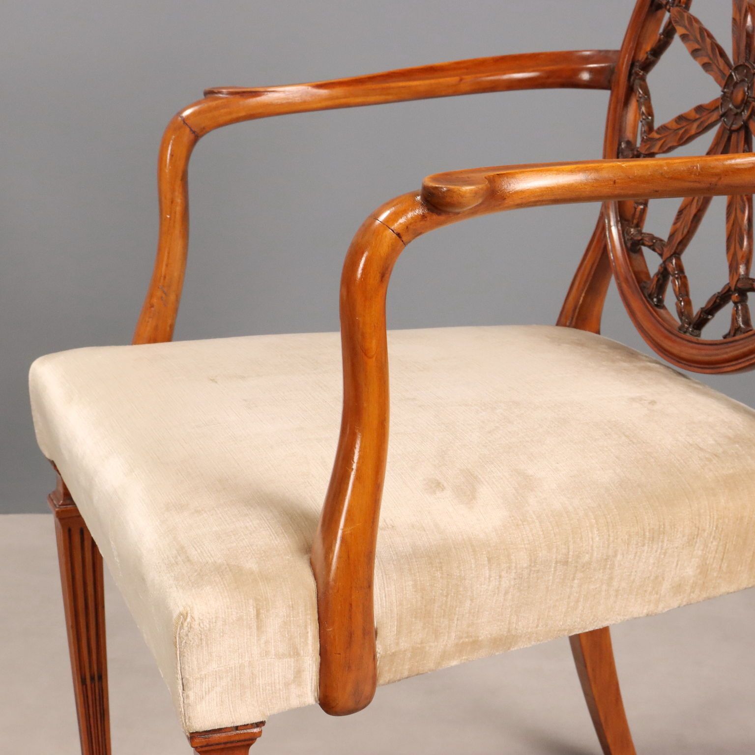 Antique Armchairs Cherrywood Fabric United Kingdom XX Century photo buy