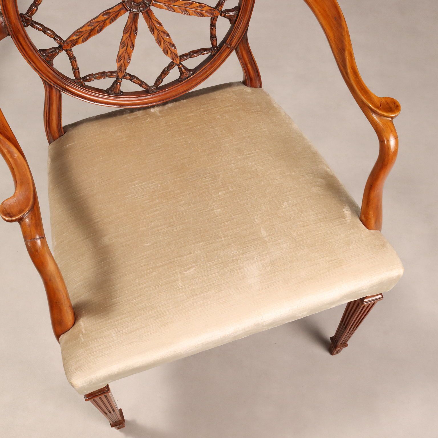 photo for sale Antique Armchairs Cherrywood Fabric United Kingdom XX Century