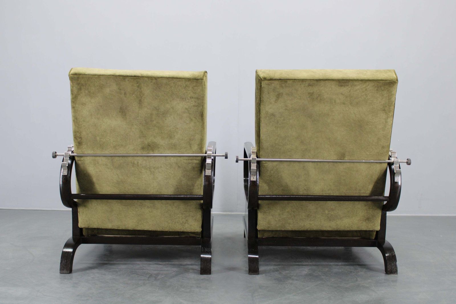 Furniture 1930s Rare Restored Adjustable Art Deco Armchairs, Czechoslovakia photo