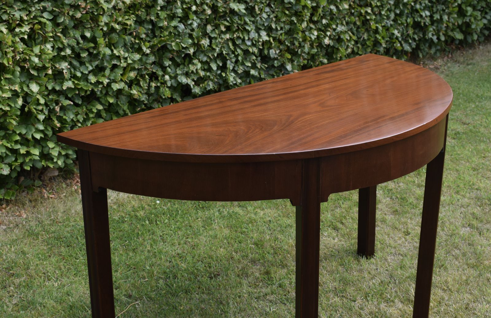 395.0 Georgian Period Mahogany Demi Lune Table photo