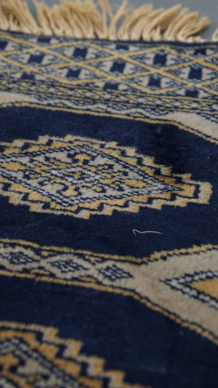 Subtiel Decoratief Vloerkleed/Loper In Blauw  En Beigetinten – 67 X 30 Cm photo vinterior