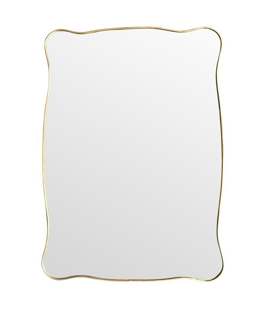 3450.0 A Lovely Shaped, Landscape Or Portrait, Orignal Italian 1950s Brass Framed Mirror photo