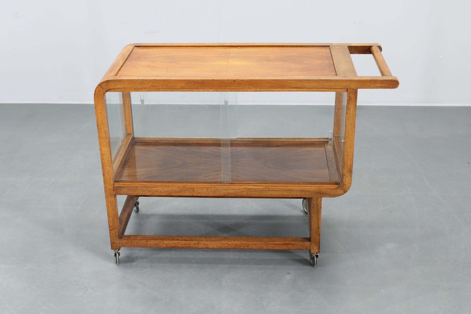 1930s Art Deco Walnut Serving Cart, Czechoslovakia photo furniture