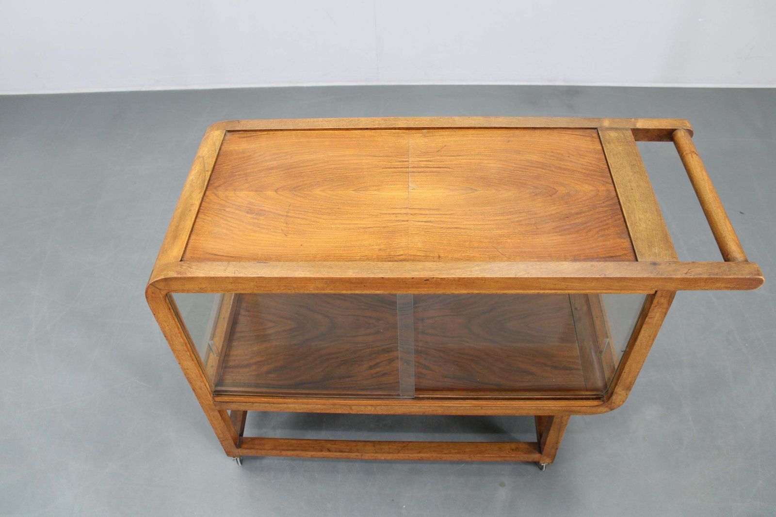 1930s Art Deco Walnut Serving Cart, Czechoslovakia photo for sale