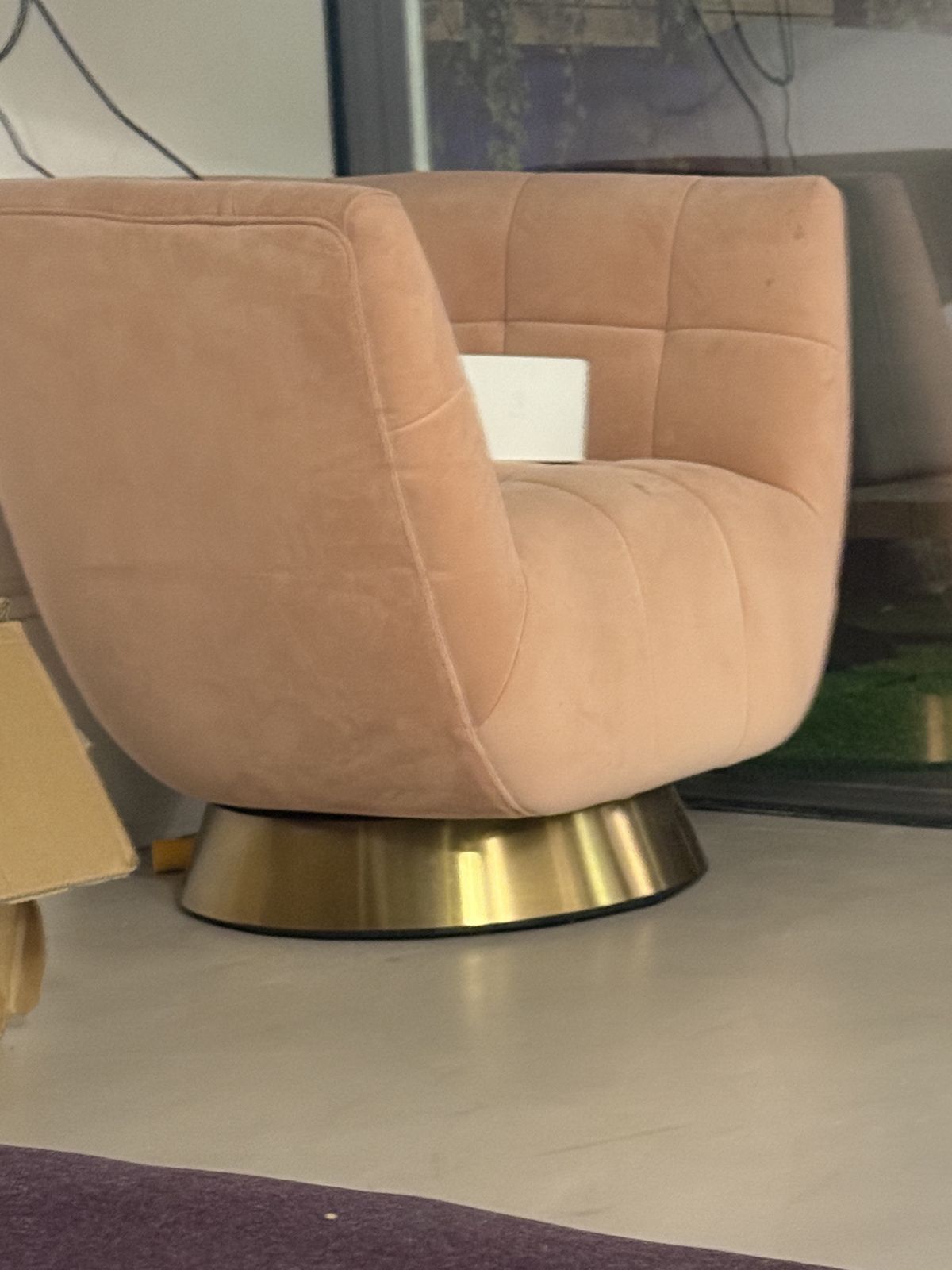 Pair Of Darcy Blush Pink Velvet Swivel Chair photo furniture