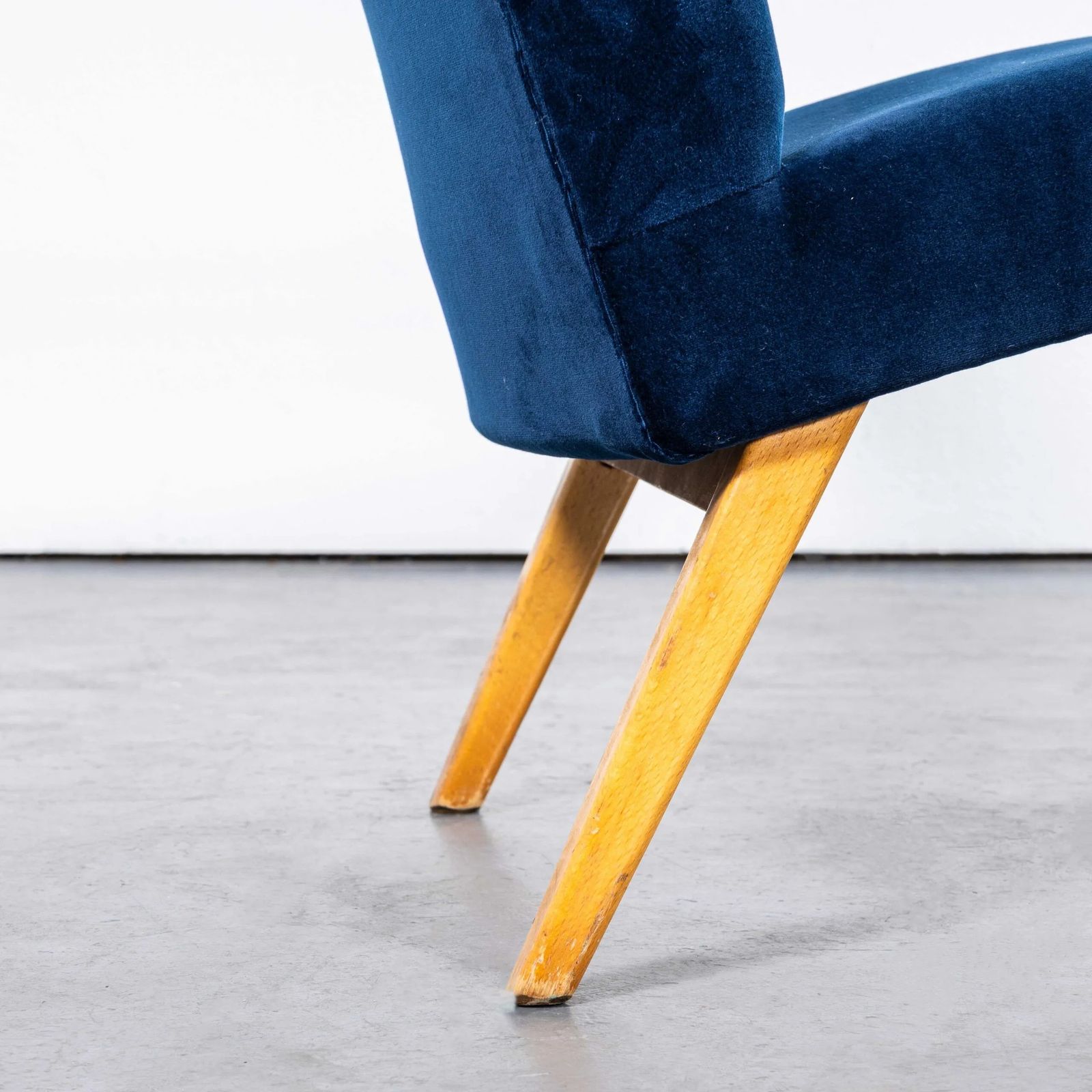 1950’s Jaroslav šmídek Navy Re Upholstered Armchairs – Pair photo furniture