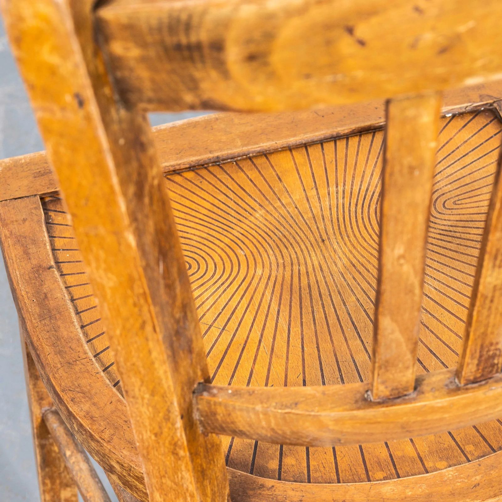 1950’s French Farmhouse Dining Chairs With Radial Patterned Seat – Set Of Four photo furniture