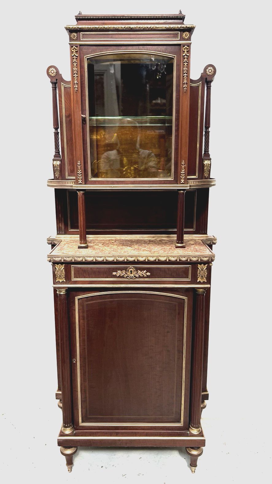 Napoleon III Mahogany And Chiseled Bronze Display Cabinet 19th Century photo furniture