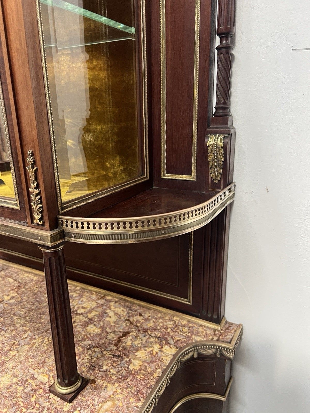 Napoleon III Mahogany And Chiseled Bronze Display Cabinet 19th Century photo buy