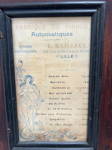 photo vinterior Art Nouveau Mechanical Piano "Maison Baileuil In Lille XX Century
