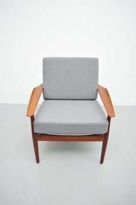 1197.0 Teak Lounge Chair In Grey By Glostrup, 1958 photo