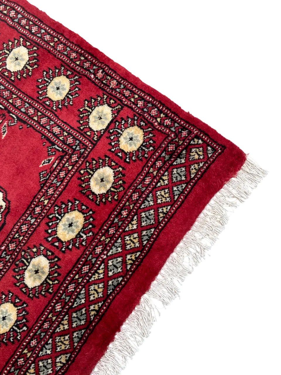 Small Bokhara Rug Traditional Hand Knotted Carpet With Geometric Design photo for sale