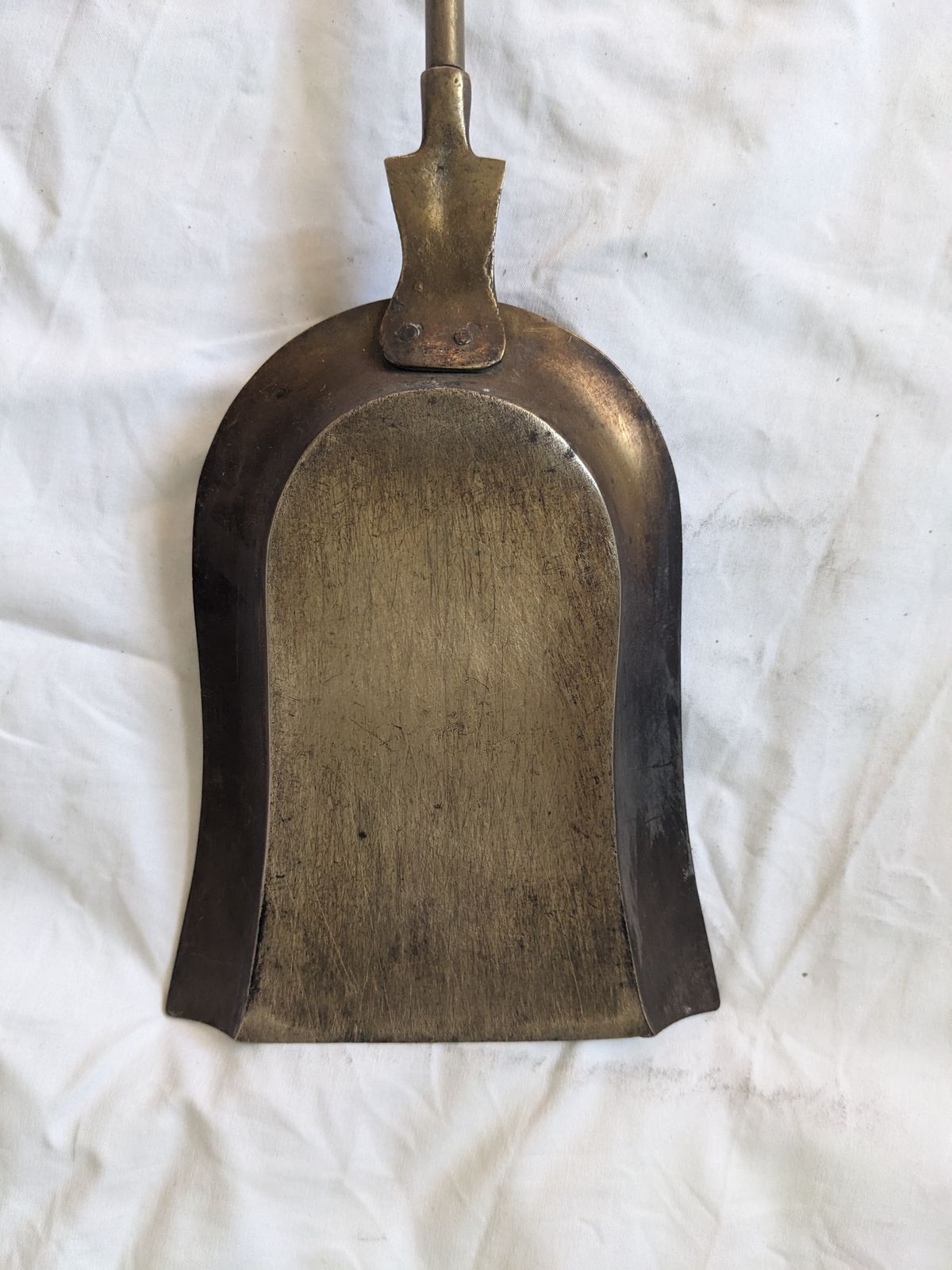 photo buy Vintage 1930 1940s 4 Piece Heavy Brass Fireside Companion Set