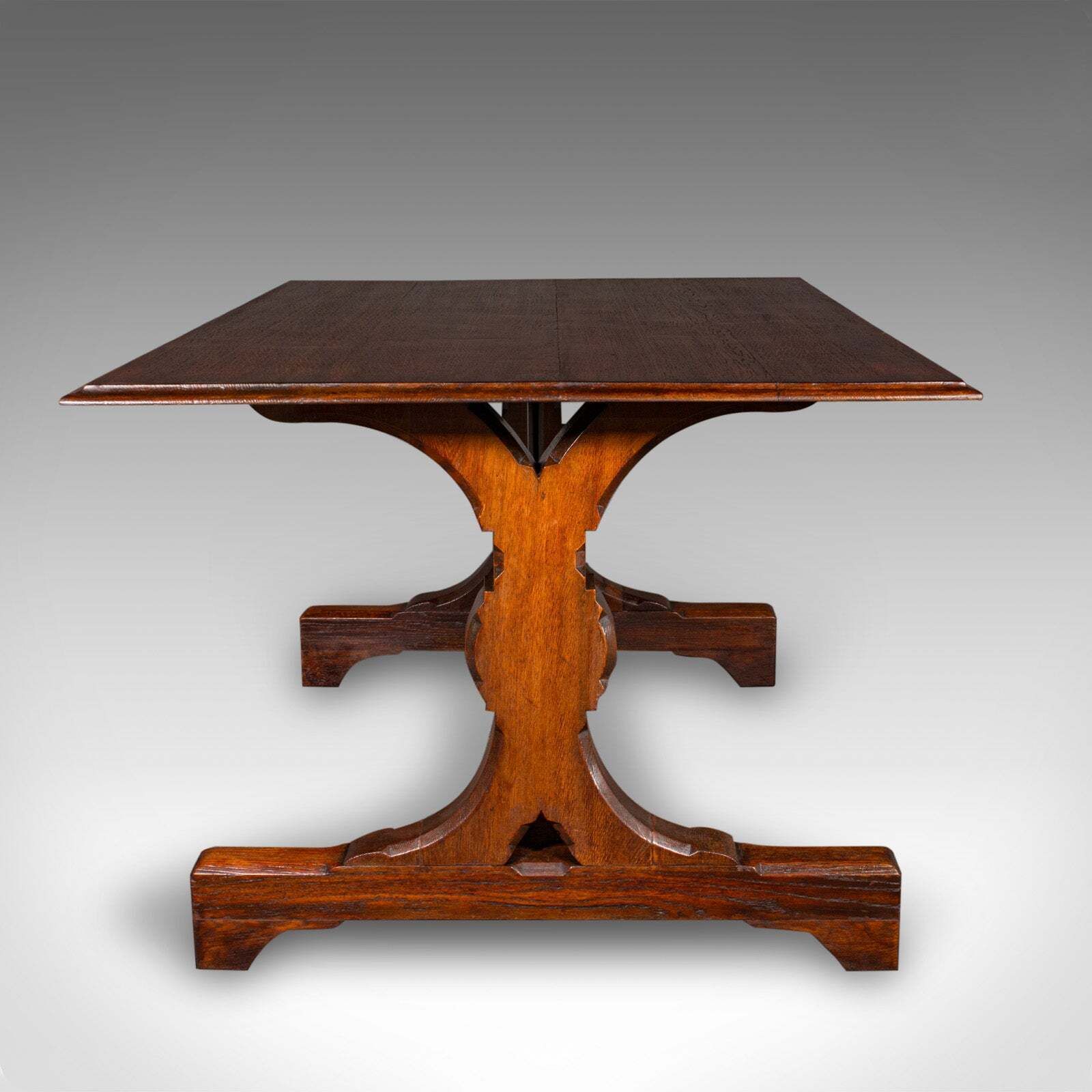 Antique Six Seat Country Kitchen Dining Table, English Oak, Refectory, Victorian photo for sale