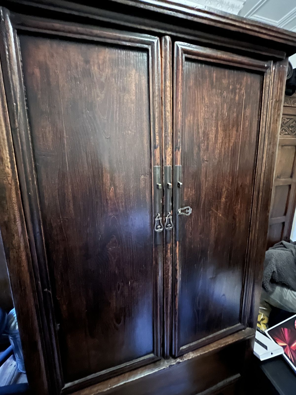 Chinese Antique Large Tapered Cabinet (Beijing, C.1900) photo furniture