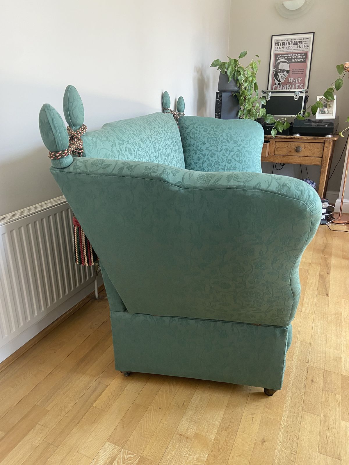 Victorian Knole Sofa Reupholstered Traditionally In Floral Damask (Horsehair Stuffing) photo for sale