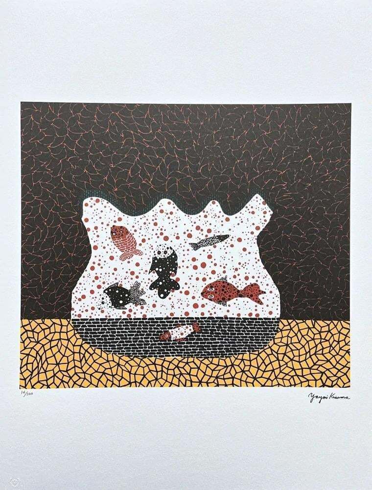 After Yayoi Kusama, Goldfish Bowl, Lithograph, 1980s
