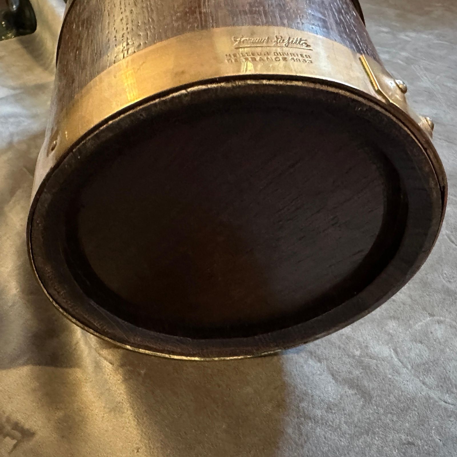 Home Decor 1940s Art Deco Oak Wood And Copper French Wine Cooler By Geraud Lafitte photo