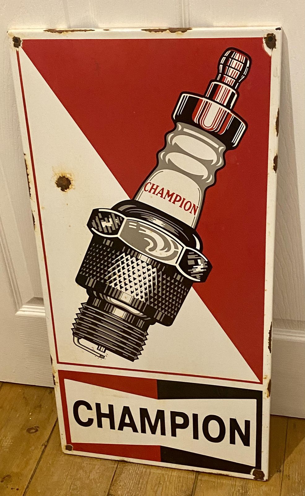 Champion Spark Plugs Shop Trade Advertising Sign Garage Rally Racing Antique Car Auto Wall Art Brdc Ngk Plug Automobile Mechanic Gasoline Gas Petrol photo for sale