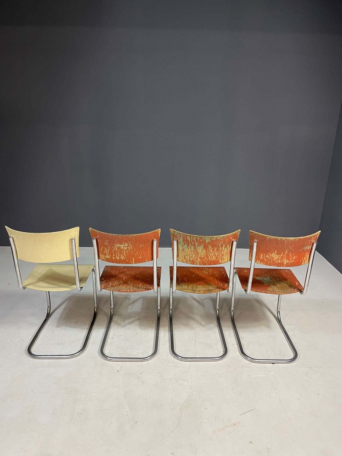 Chrome Dining Set By Robert Slezák, 1930s, Original Condition With Patina photo vinterior
