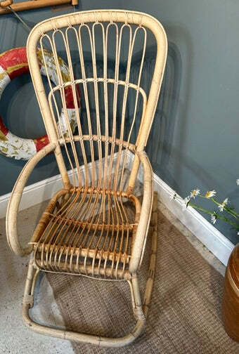 Vintage Bamboo Rocking Chair photo for sale