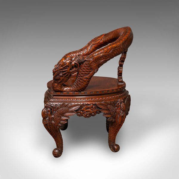 Vintage Decorative Elbow Chair, Oriental, Hall, Fireside, Dragon Seat, Art Deco photo 1526.0