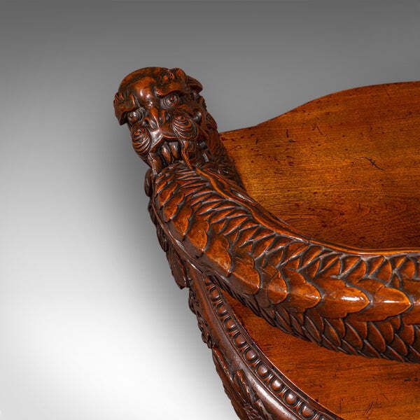 Vintage Decorative Elbow Chair, Oriental, Hall, Fireside, Dragon Seat, Art Deco photo vintage